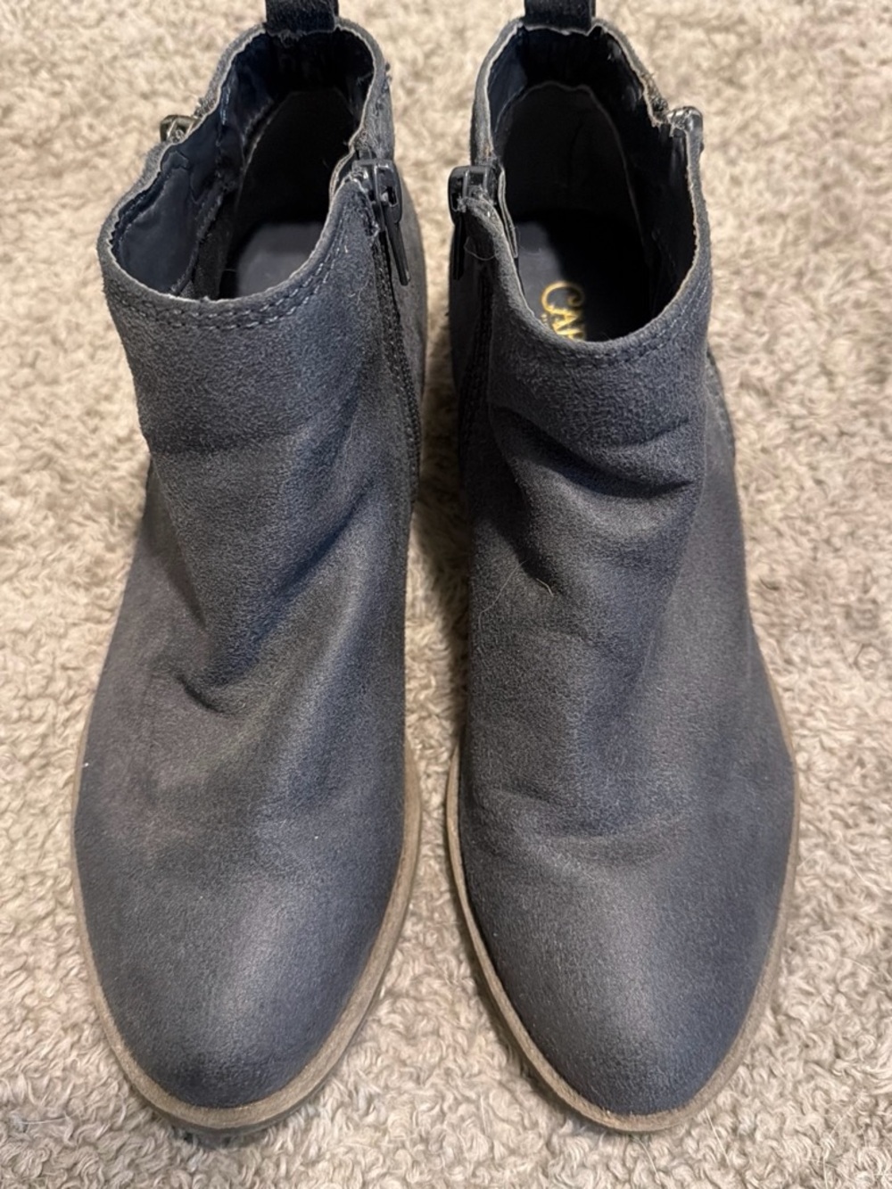 Carlos Dark Gray Suede zip-up Boots